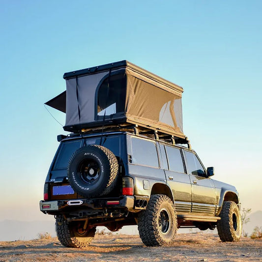 Rooftop Tent Hard Shell - Outdoor Car Camping 2-3 Person Truck, Sedan, SUV, Waterproof, Teardrop, Windproof, Sturdy, Easy Up Roof for SUV Road Trip Essentials Overland