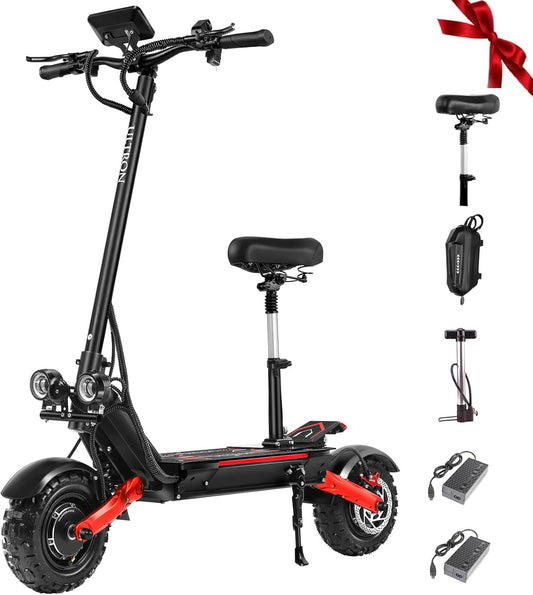 Electric Scooter for Adults – 52MPH BeastRide 6000, Dual Motor, 50-Mile Range, Off-Road, Foldable with Seat